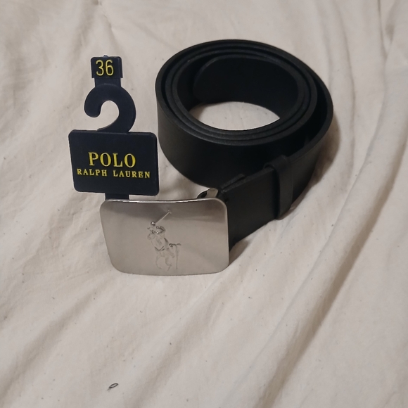 Other - Polo Ralph Lauren Black Belt with Silver Buckle